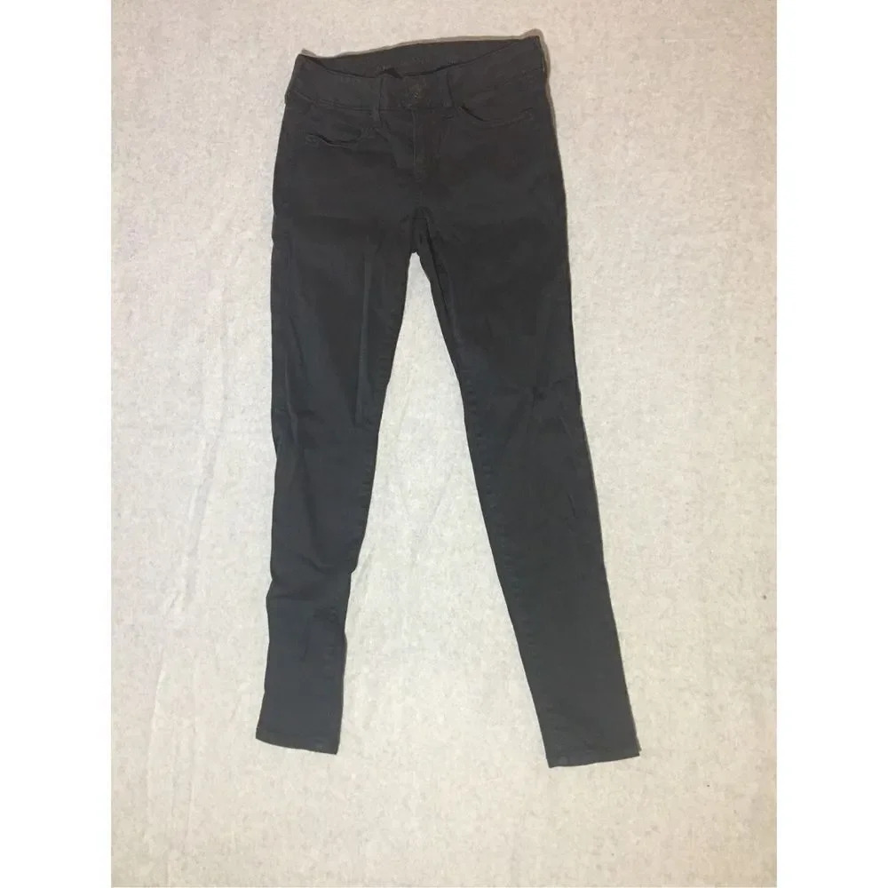 Womens American Eagle Jeans Size 4 Super Stretch Black Casual Pants Skinny